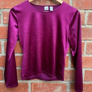 VTG 90s GAP shiny magenta long sleeve short top